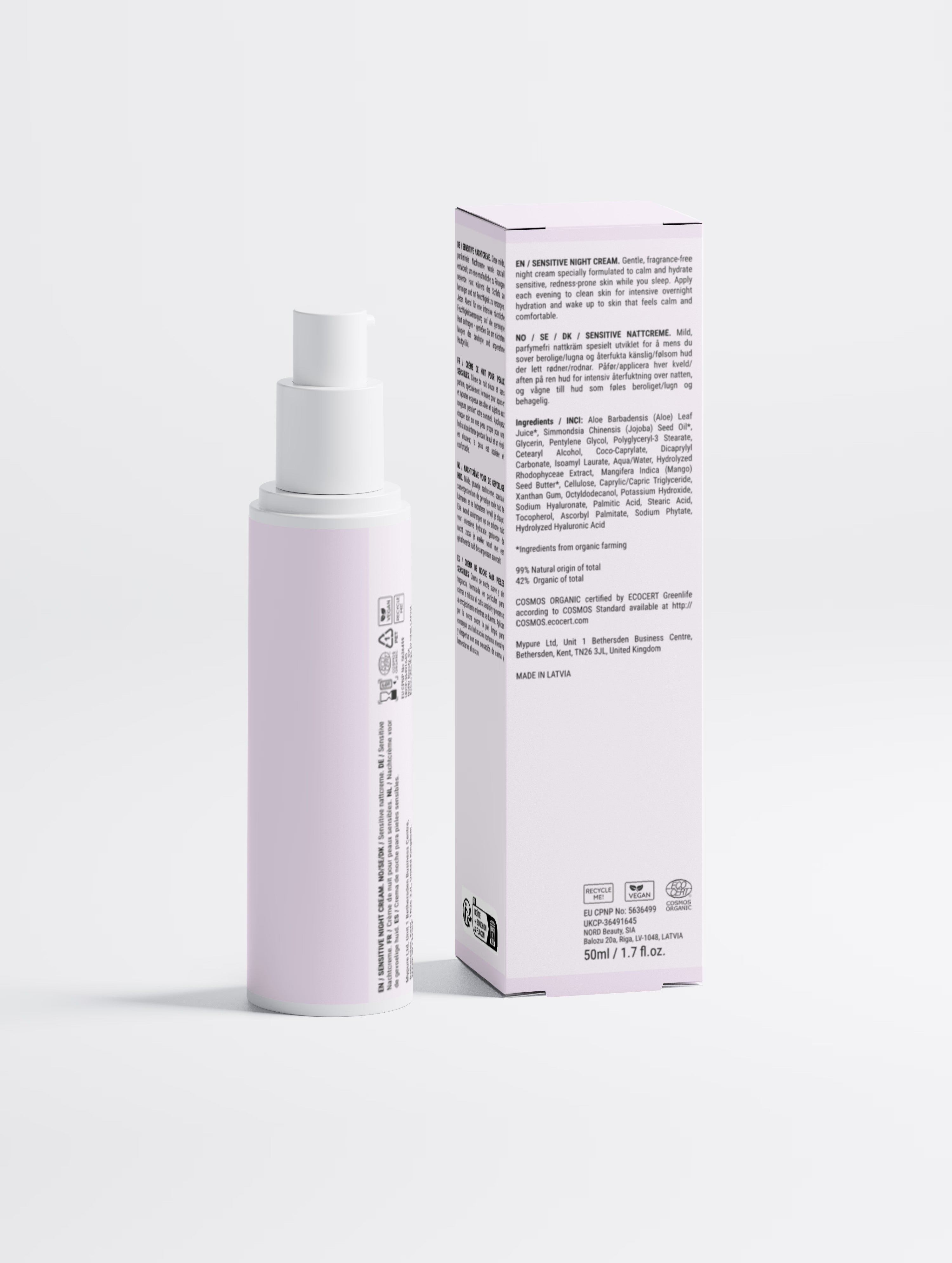Sensitive Skin Overnight Cream, Fragrance-Free