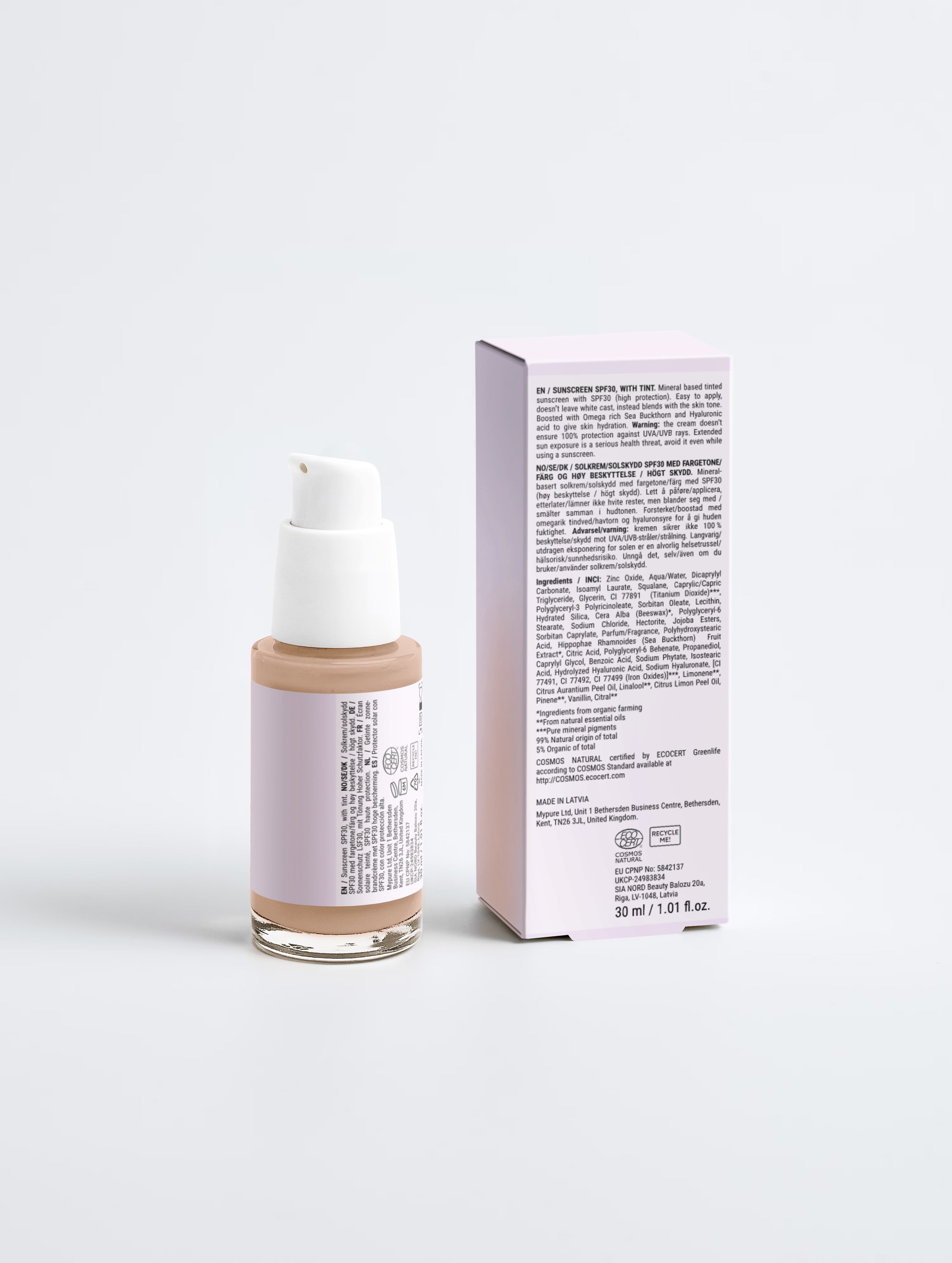 Sunscreen SPF30, with tint